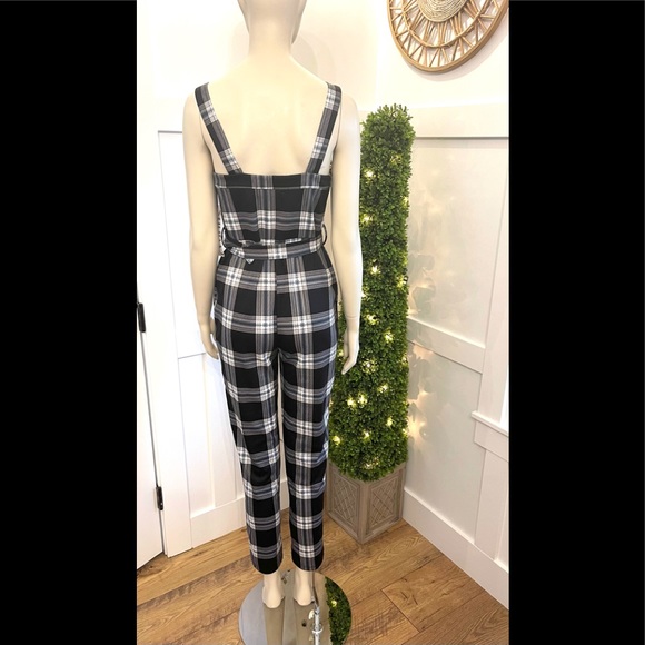 NWT ALMOST FAMOUS PLAID FULL LENGTH JUMPSUIT - Picture 2 of 4
